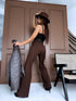 "GRACE LINE VS9006" fabric trousers - choco